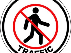 Eticheta interzis pe podea pietonala